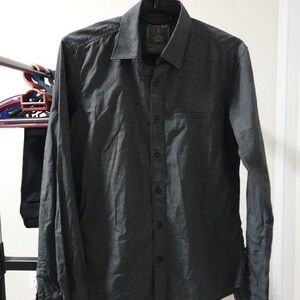 Elegant Charcoal Long Sleeve Shirt